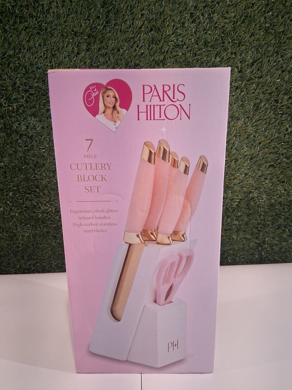Paris Hilton 7-Pc Pink Cutlery Knife Block Set